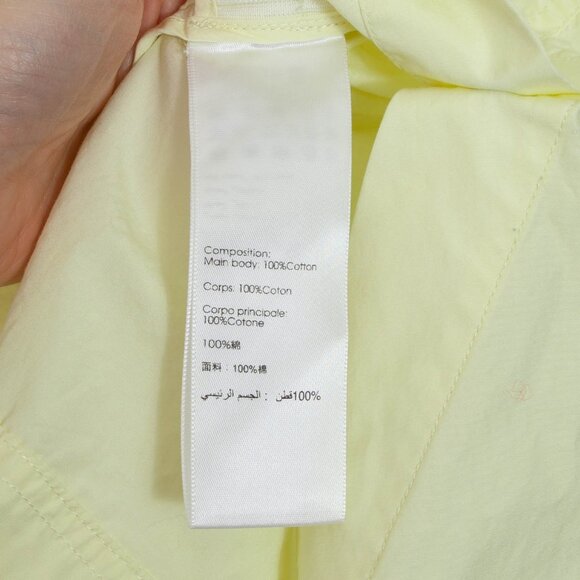 3.1 Phillip Lim Yellow Short Sleeve V Neck Puff Sleeve Poplin Top Womens Size 10 - Picture 5 of 8